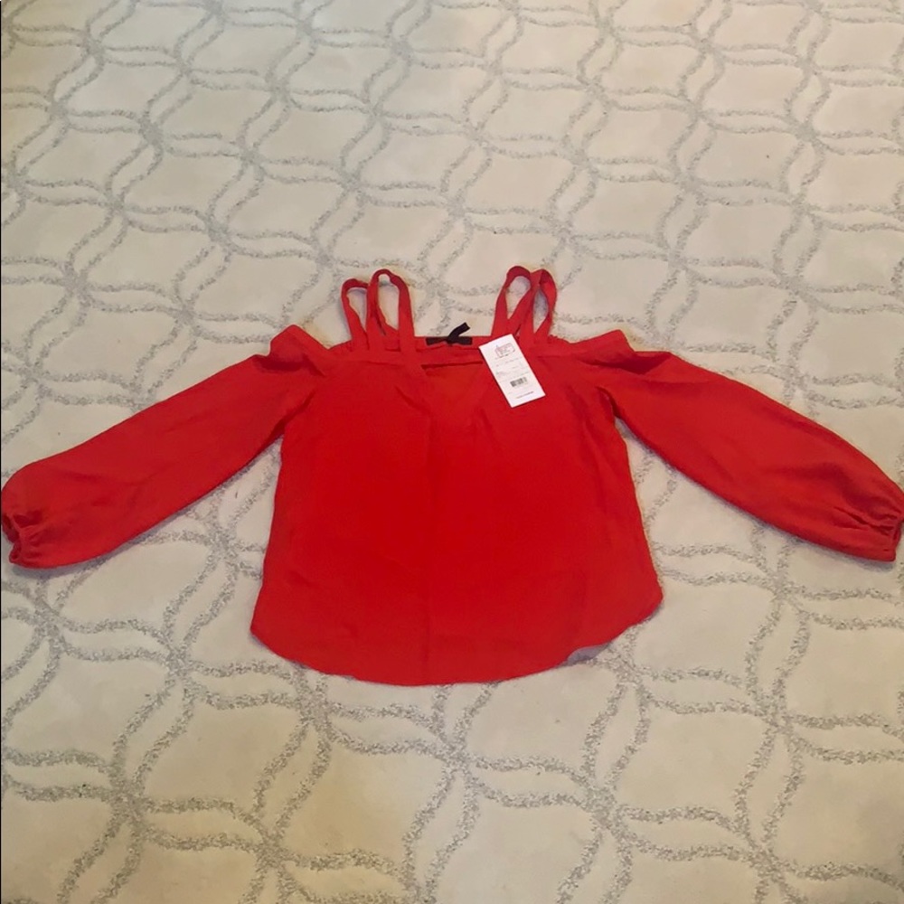 BCBG Maxazria red blouse
